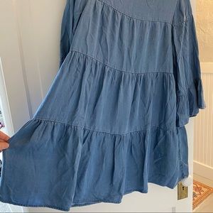 NWT Zara chambray tiered dress